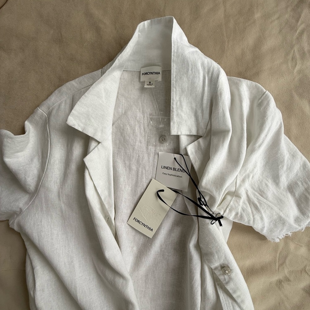 Forcynthia long white linen dress, new, size, small, beautiful - Picture 6 of 6